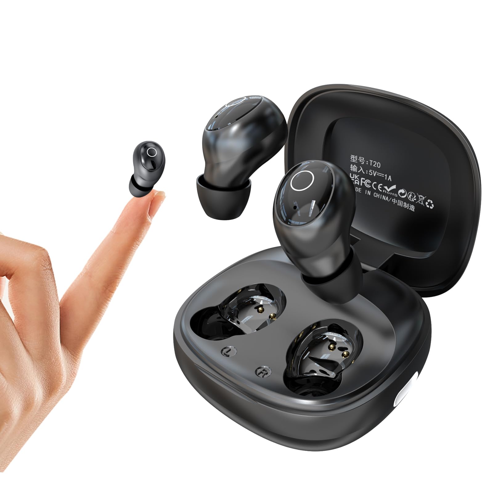 Xmenha Mini Invisible Small Tiny Earbuds Wireless Bluetooth Ear Buds for Small Ears Canals Women Sleep Earbuds for Side Sleepers Sleeping Micro