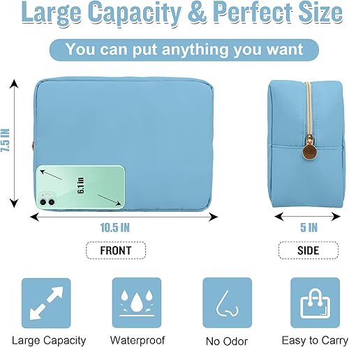 Miniatura 2 de izuzta Bolsa de maquillaje de nylon organizador lindo viaje Preppy bolsa de monedas cosmética, Azul