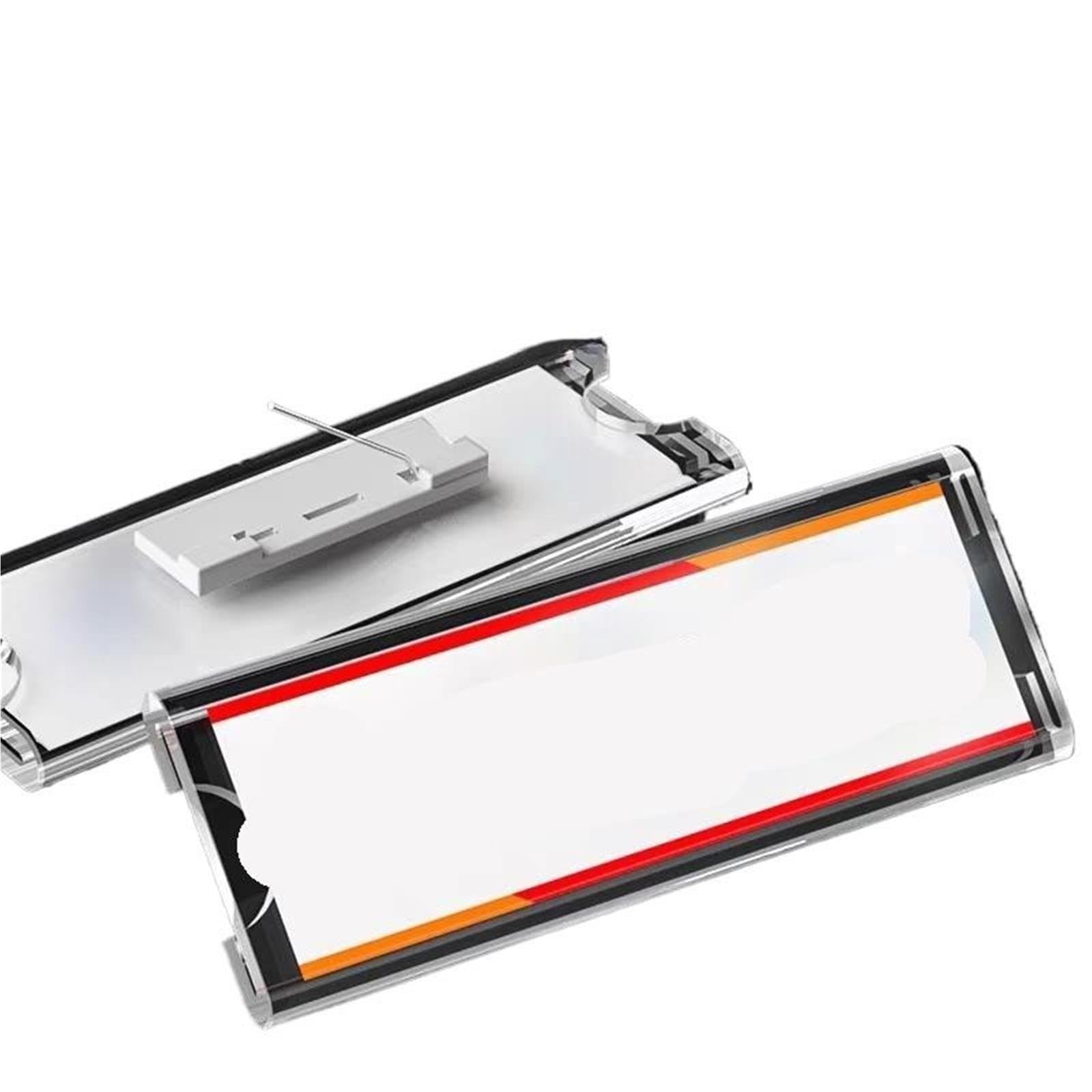 Badges Avec Clip et épingle Porte-Badge en acrylique avec Clip, 20 pièces, porte-badge d'identification, travail(60x20mm Magnetic)