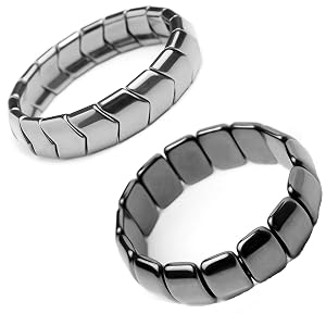 Pack of 2 Hematite Bracelets Hematite Bracelet for Men with Square and V-Shaped Beads Stylish Jewellery for Everyday Use Ideal as a Gift for Men Birthdays Anniversaries or Holidays