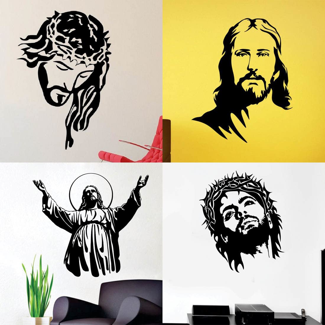 Ghar Kraft Set of 4 Combo Wall Stickers JesusJesus ChristJesus Christ NewJesus New Amazon