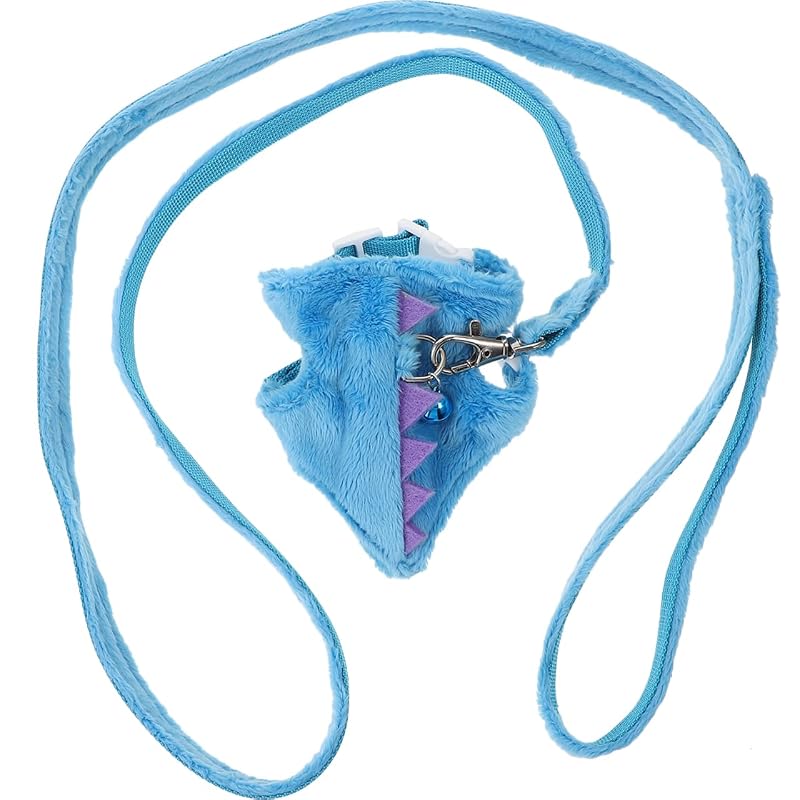 Peitoral com Guia Ajustável para Pequenos Animais POPETPOP com Sino, Azul-céu