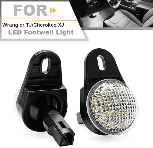 Miniatura 3 de nsautolighting Luz LED interior para pies con arnés para Jeep Wrangler TJ Cherokee XJ Grand Cherokee ZJ Ram 1500 2500 3500 LED debajo del tablero de