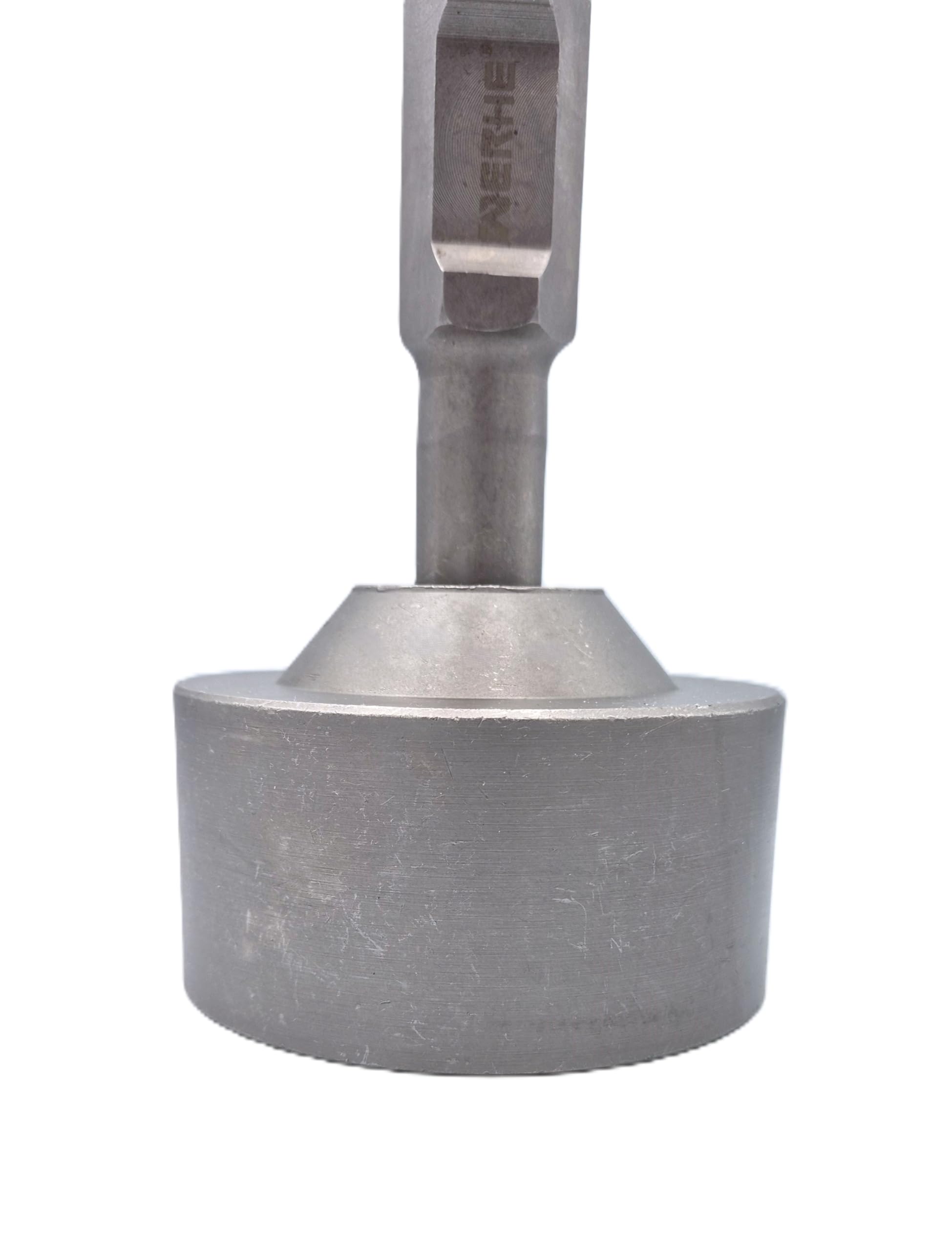 WERHE Hincapostes HEX30, Ø 105 mm | acero inoxidable, inserción para martillos demoledores, dimensiones 120 x 250 mm, para postes, tubos y varillas perfiladas