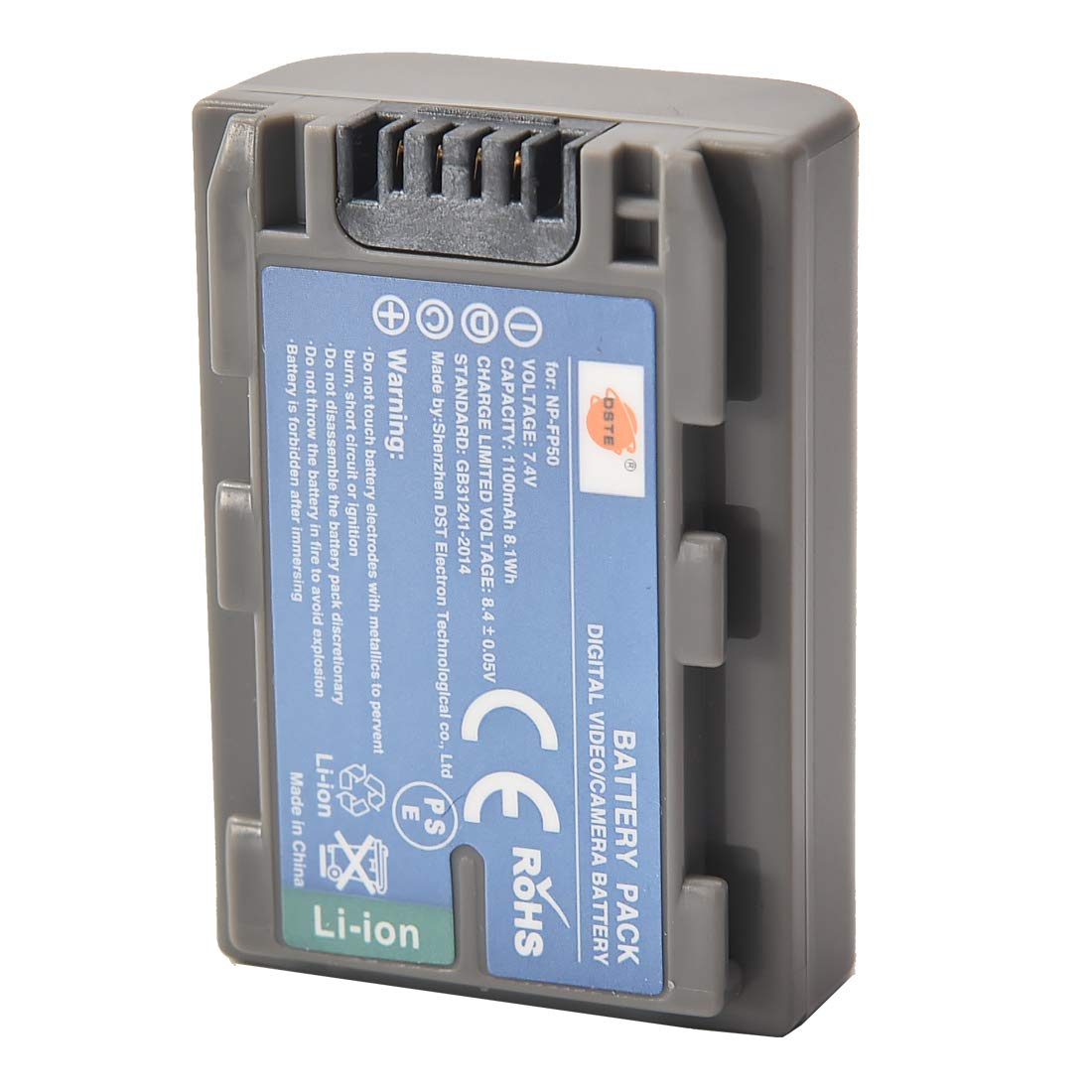 DSTE Lot de 2 Batteries de Rechange NP-FP50 + Double Chargeur USB Compatible avec Sony DCR-SR50 DCR-SR60 DCR-SR70 DCR-SR80 DCR-SR90 DCR-SR100 HDR-HC3