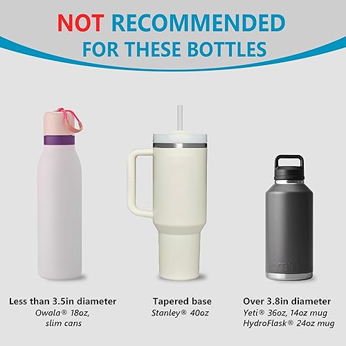 Miniatura 5 de SEVEN SPARTA - Organizador de portavasos para automóvil con base ajustable, para Hydro Flasks de 32/40 onzas, Yeti Ramblers de 20/26/30 onzas y Negro