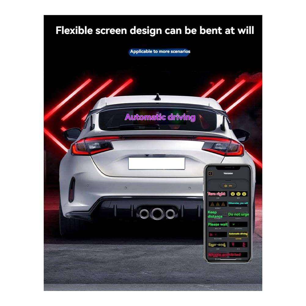 Programmierbares LED-Autozeichen mit Mehrsprachiger Anzeige und Fernbedienungs-APP, Scrollbares Werbedisplay mit Pixel-Matrix-Panel