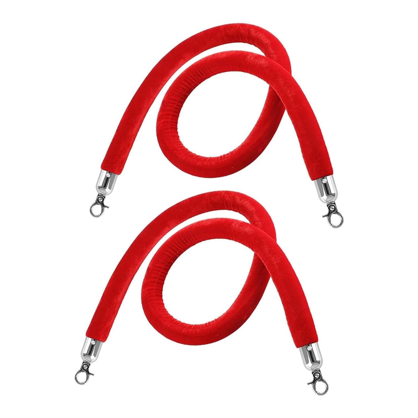 Ghkryd 2 Pack Barrier Rope, Red Velvet Rope, Outdoor Safety Barriers Crowd Control Stanchion Ropes For Carpet/Church/Hotel(,2Ft/61Cm)