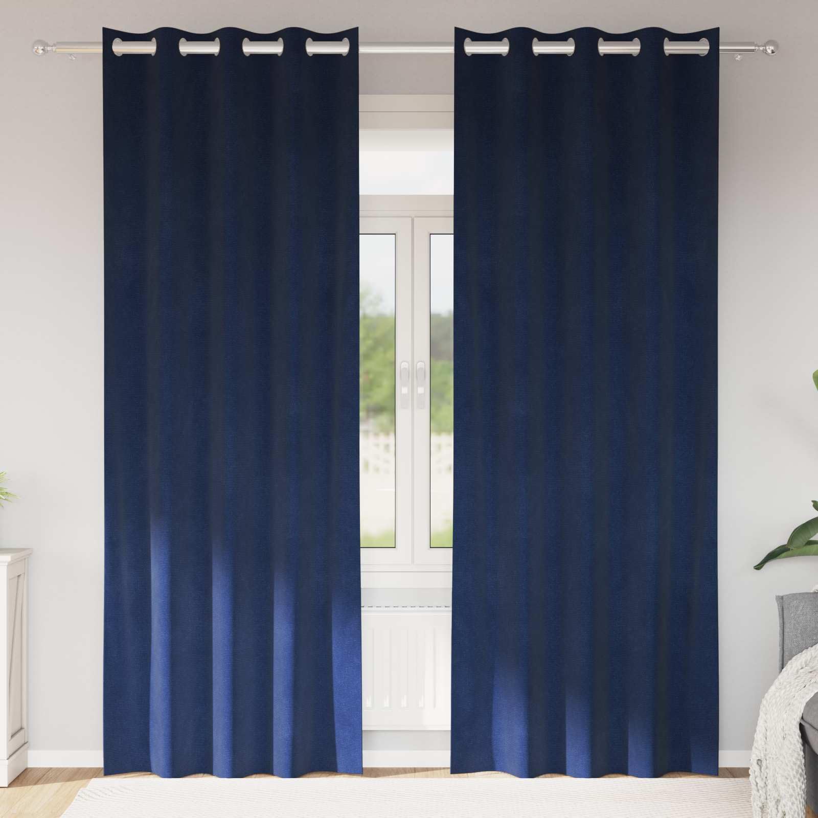 Mangloder Rideaux occultants Velours Bleu foncé 140 x 225 cm 2 pièces pour Chambre Salon intimité Isolation Thermique et phonique Style Moderne
