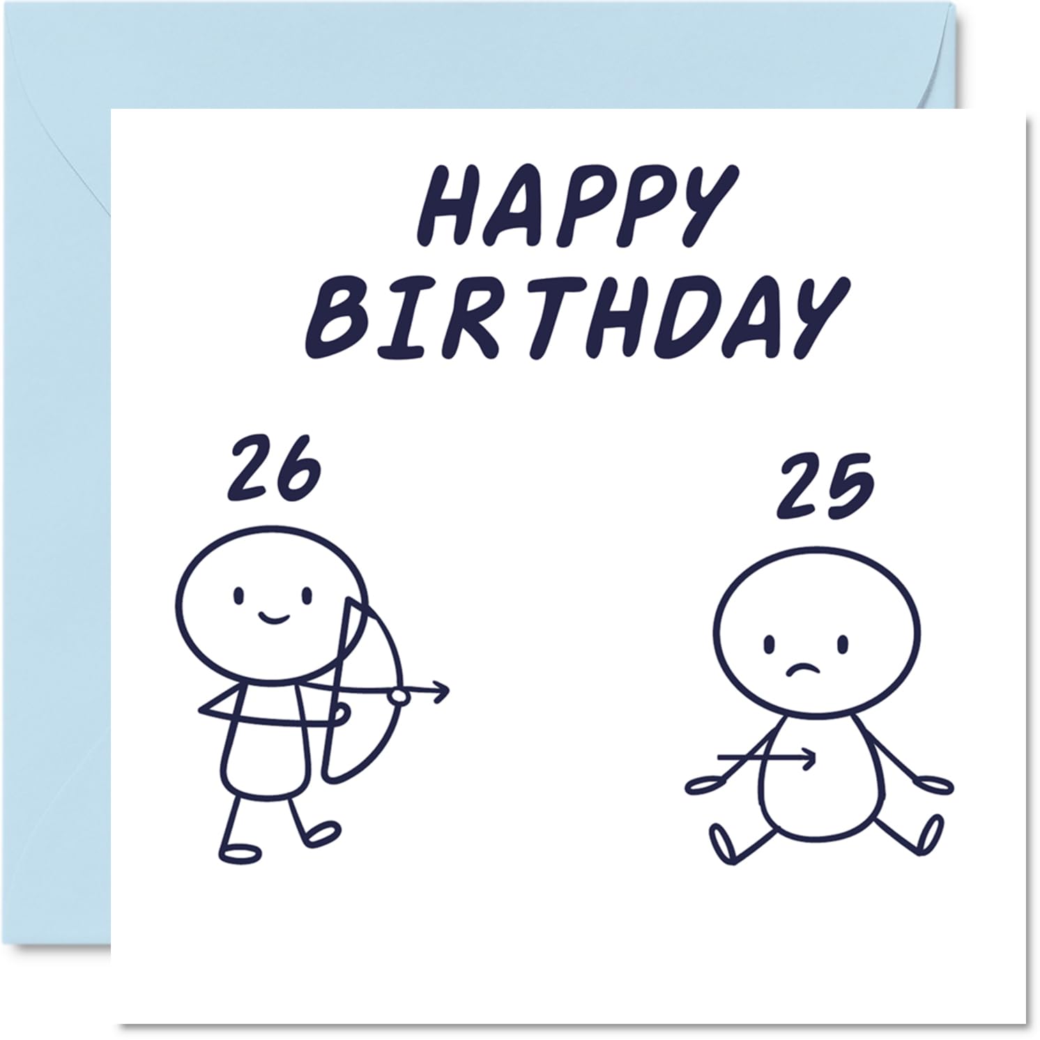 Funny Birthday Cards For Men Women - Arrow 26th Birthday - Card for Brother Sister Friend Colleague Uncle Auntie 145mm Bday Greeting Cards
