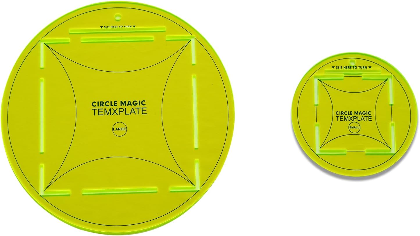 Circle Magic Quilting Template Set (5'' and 10'') with 1pcs 1/4" Quilting Ruler Foot