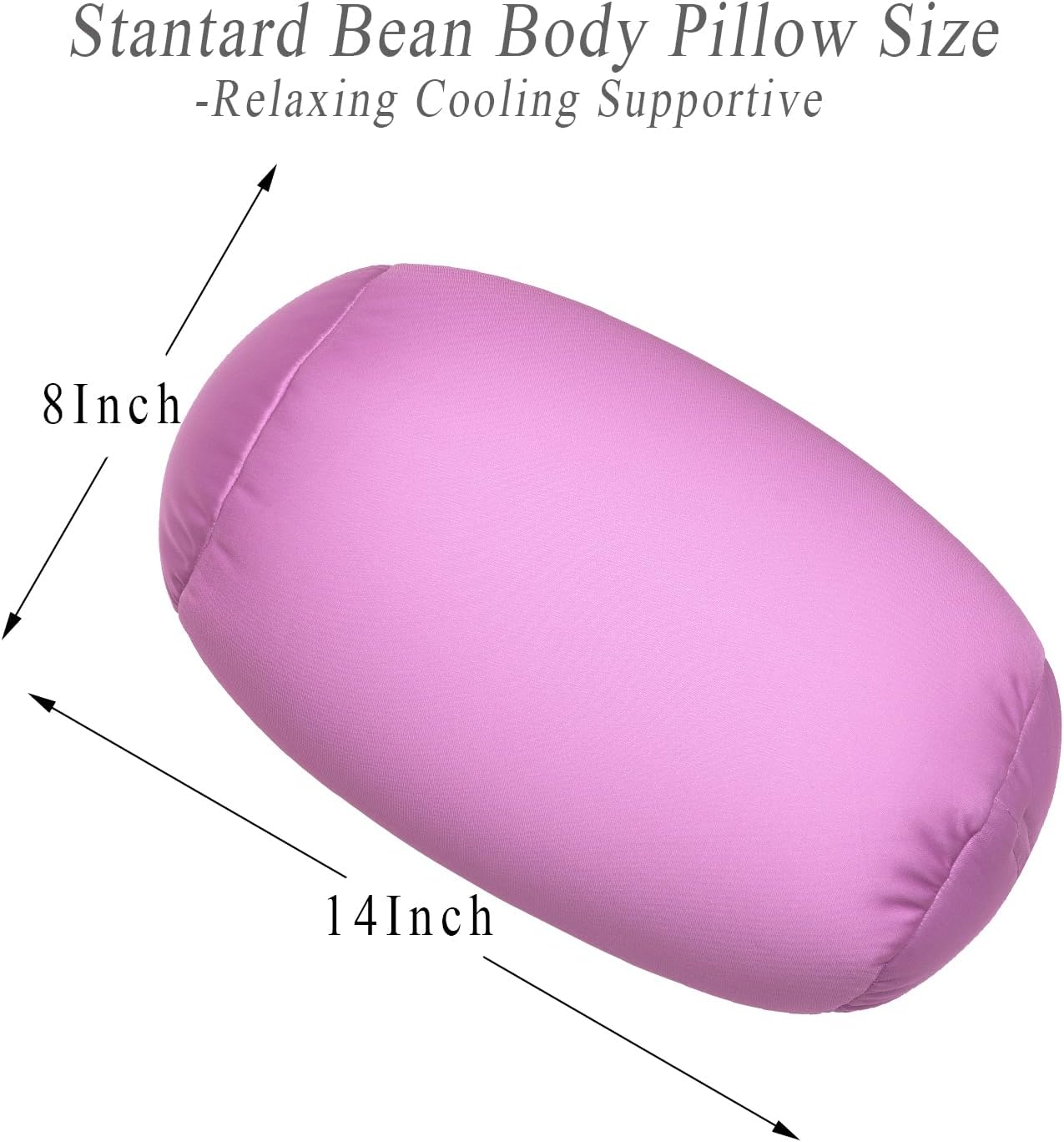 Squishy Neck Pillow, 7Inch x 12Inch Soft Travel Body Bed Pillow Bean Pillow for Kids Adult Chair Sleeping Car Seat, Fun Dormroom (Purple) - Image 5