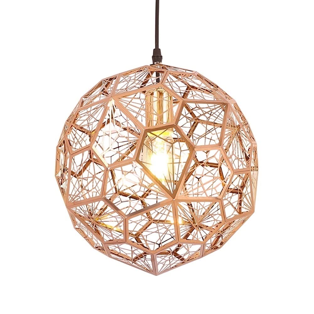 Chandelier diamant or rose E27 pour illuminer un salon sombre