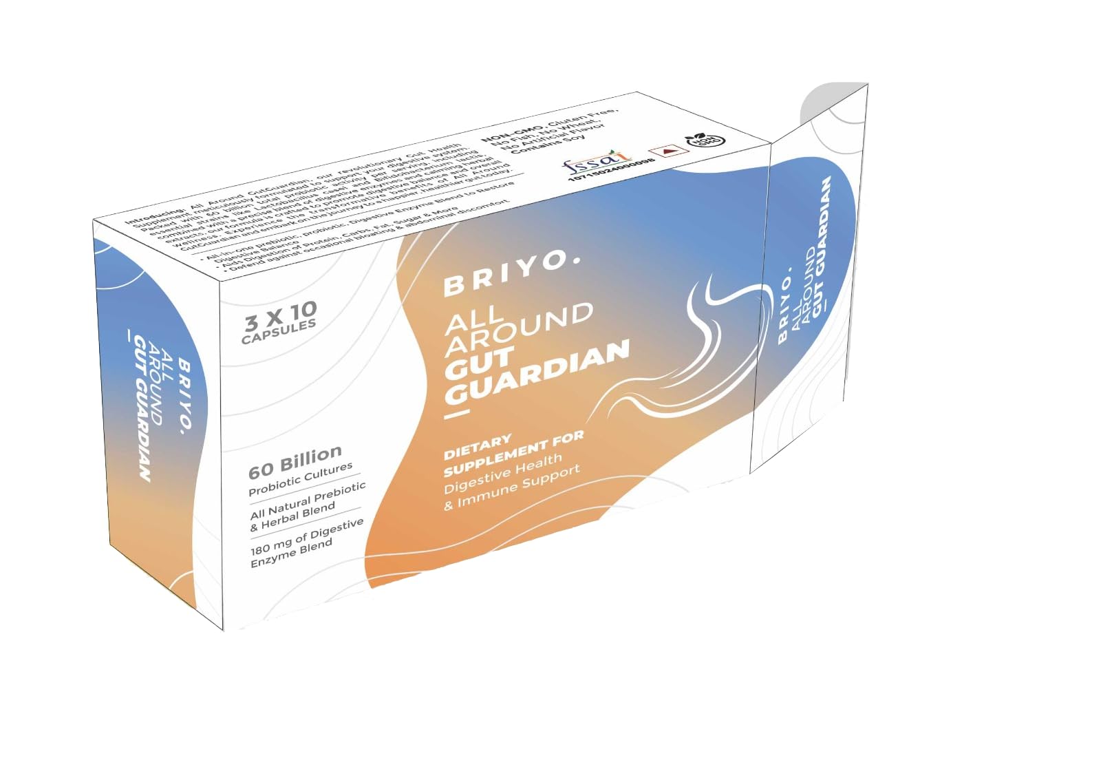 Briyo Gut Guardian Gut Health Support - 60 Billion CFU Probiotics, Prebiotics, Digestive Enzymes, and Herbs for Digestion & Immune Health - Relieves Constipation, Diarrhea, Gas & Bloating (B0D6R1VB4Z) Amazon Price History, Amazon Price Tracker