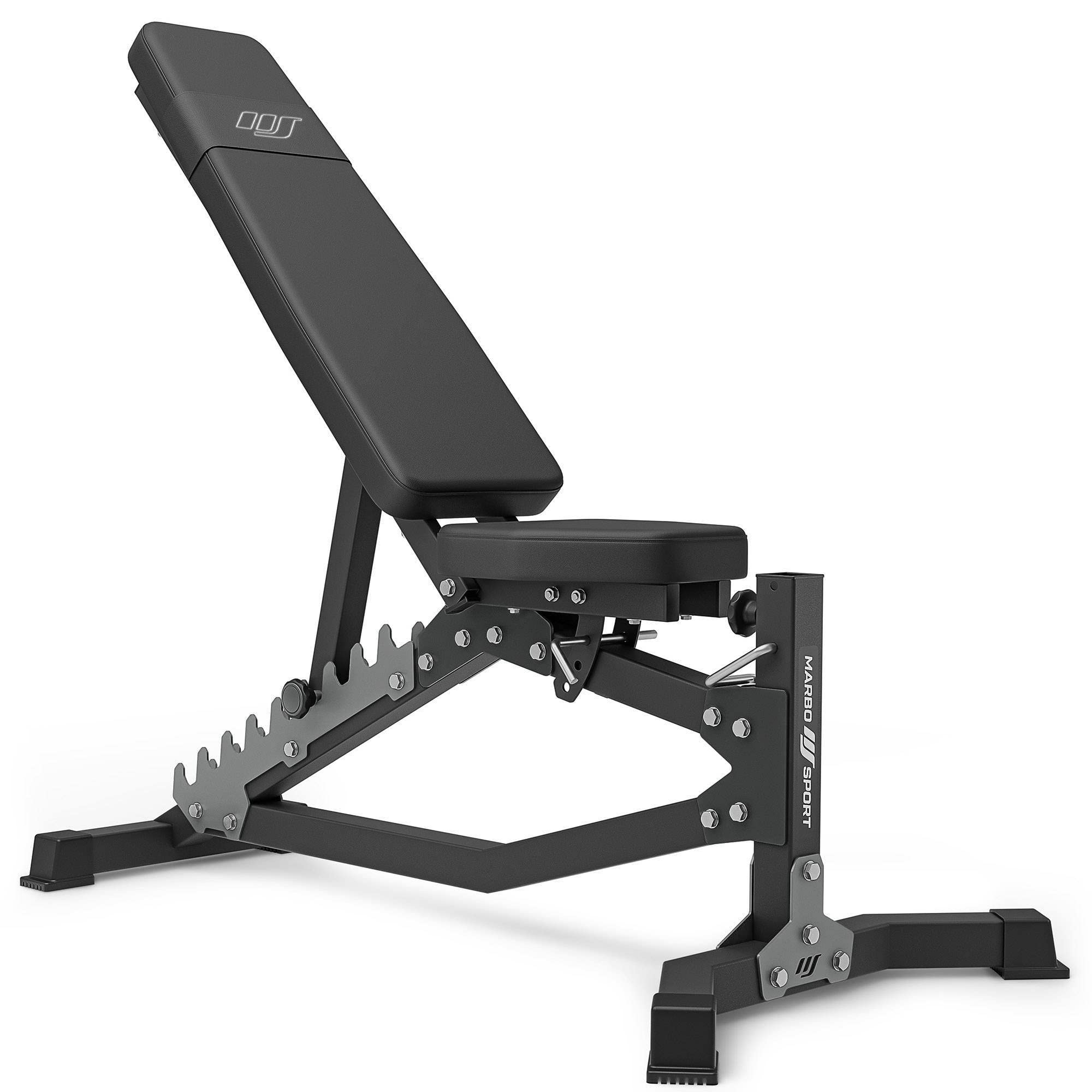Marbo Sport Set MS8_2.0 | Doppelseitig verstellbare Hantelbank + Multilevel-Ständer (2 Stück) | Stangen und Gewichte 83/113 kg zur Auswahl | Made in EU