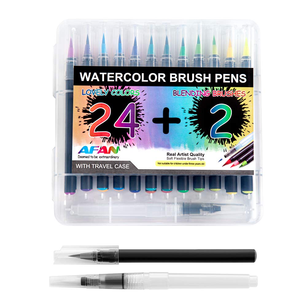Buy AFAN Coloring Markers Pens Brush Pens Art Markers 24 Colors Artist