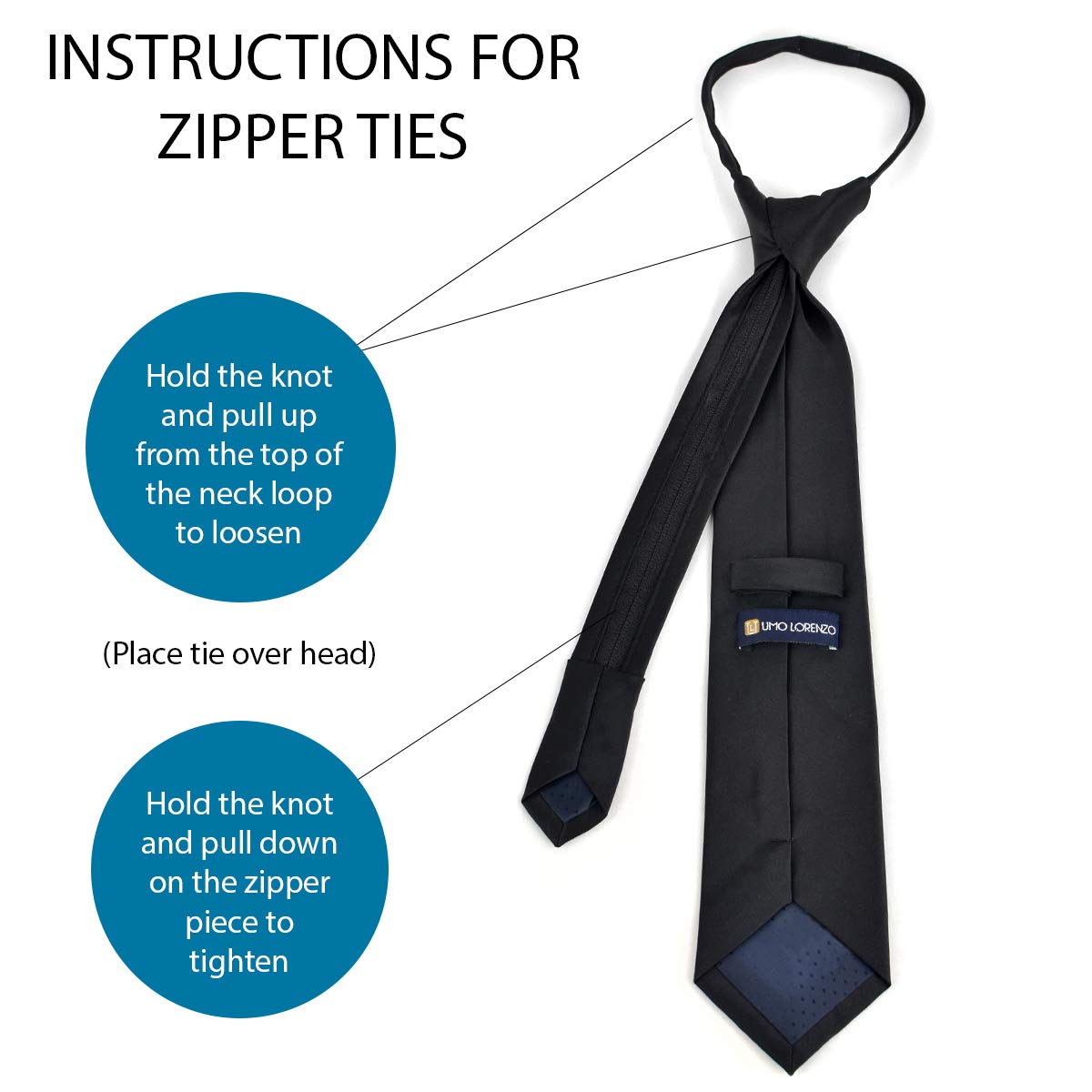 boxed-gifts Boys Zipper Tie - Ages 0-14 - Pre-Tied Kids Necktie - Kids Ties for Formal Events, School, Graduation