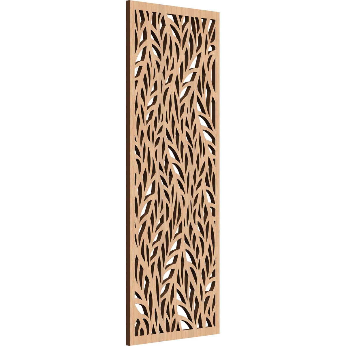 Ortonville Decorative Pierced Fretwork Wood Wall Panels, 9 3/8"W x 24 3/8"H x 1/4"T, Hickory