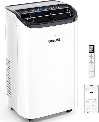 14,000 BTU Portable Air Conditioner with WiFi & Remote Control, Cools Up to 700 Sq.Ft, Auto-Evaporation Low Noise Portable AC Unit for Large Room, Office, Garage, White