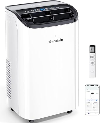 16,000 BTU Inverter Portable Air Conditioner, Cools Up to 800 Sq.Ft, Auto-Evaporation, Low Noise AC Unit with APP & Remote Control for Large Room, Office, Garage, White