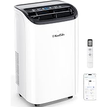 14,000 BTU Portable Air Conditioner with WiFi &amp; Remote Control, Cools Up to 700 Sq.Ft, Auto-Evaporation Low Noise Portable AC Unit for Large Room, Office, Garage, White