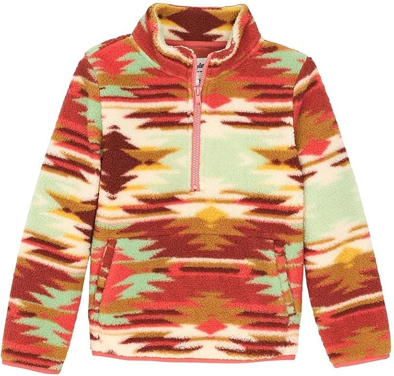 Wrangler Girl's Blue and Green Sherpa Pullover