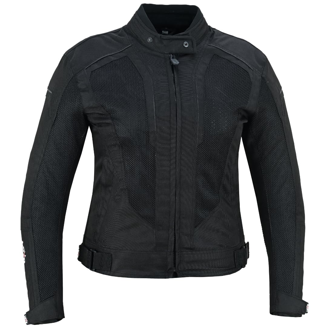 LOVO - Chaqueta Moto Mujer Verano Perforada - Chaqueta Moto Verano sin Forro con Alta Transpiración - Chaquetas de Verano Moto Ligeras - Cazadora Moto Mujer Ideal para el Calor con Alta Protección