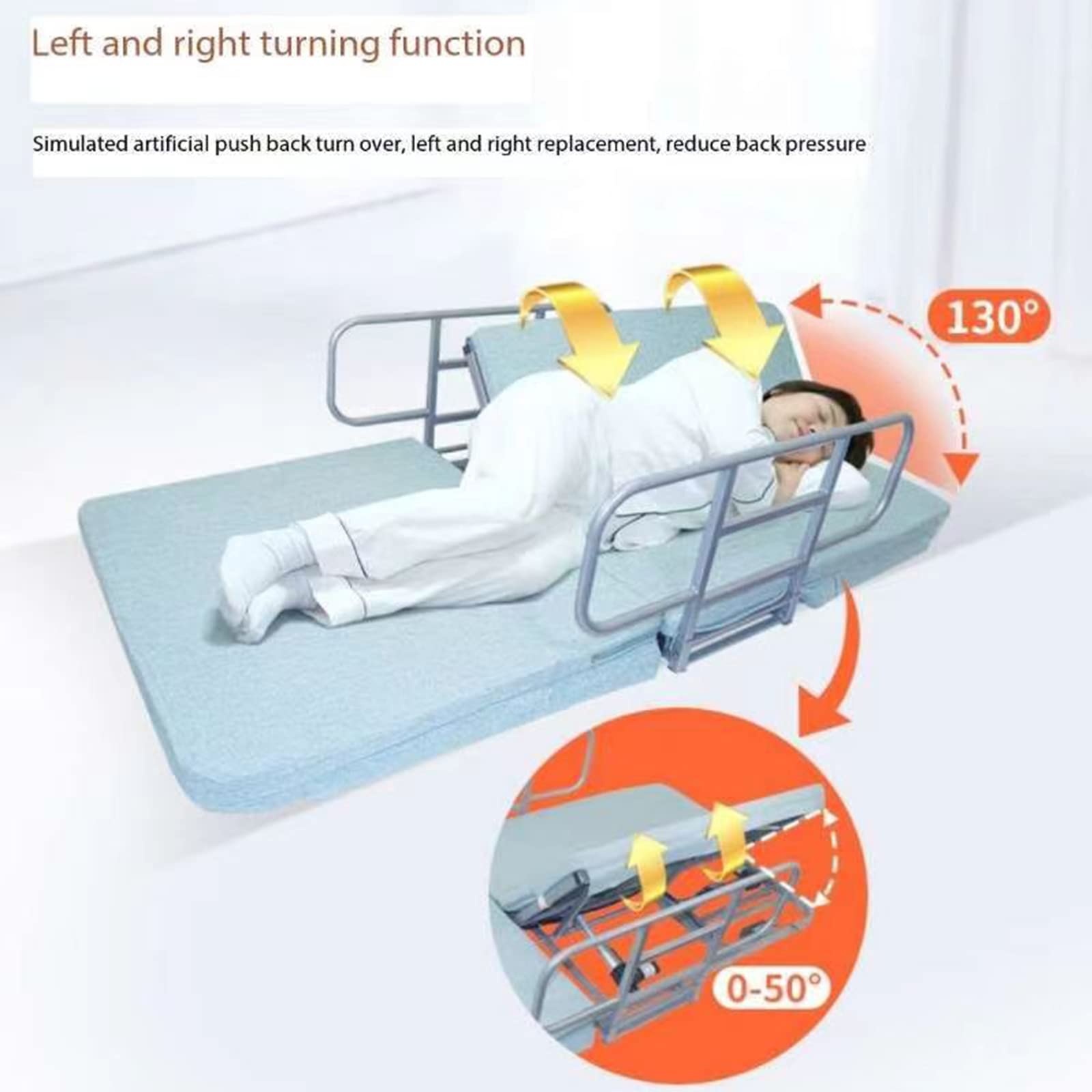 Soporte de espalda ajustable eléctrico para ancianos, respaldo de cama de levantamiento de potencia, ajustable a izquierda y derecha