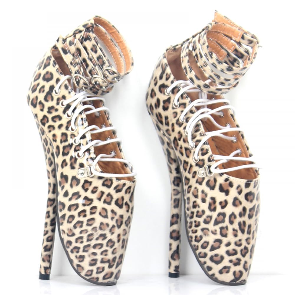 Chaussures de ballet à talons hauts 18 cm à lacets ZWCHGJ noires - 2