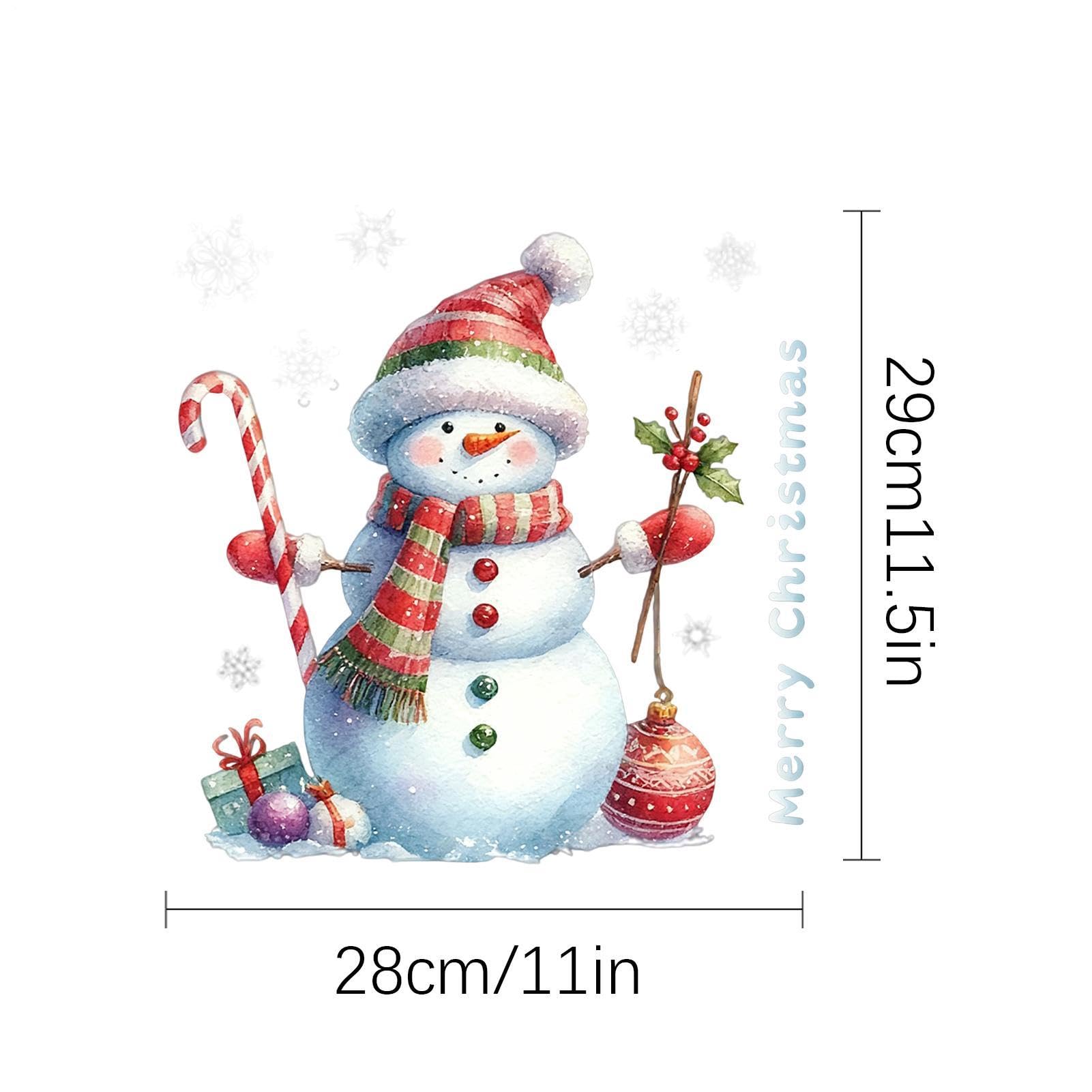 Calcomanías de Navidad para puerta, despegar y pegar, espejo de cristal