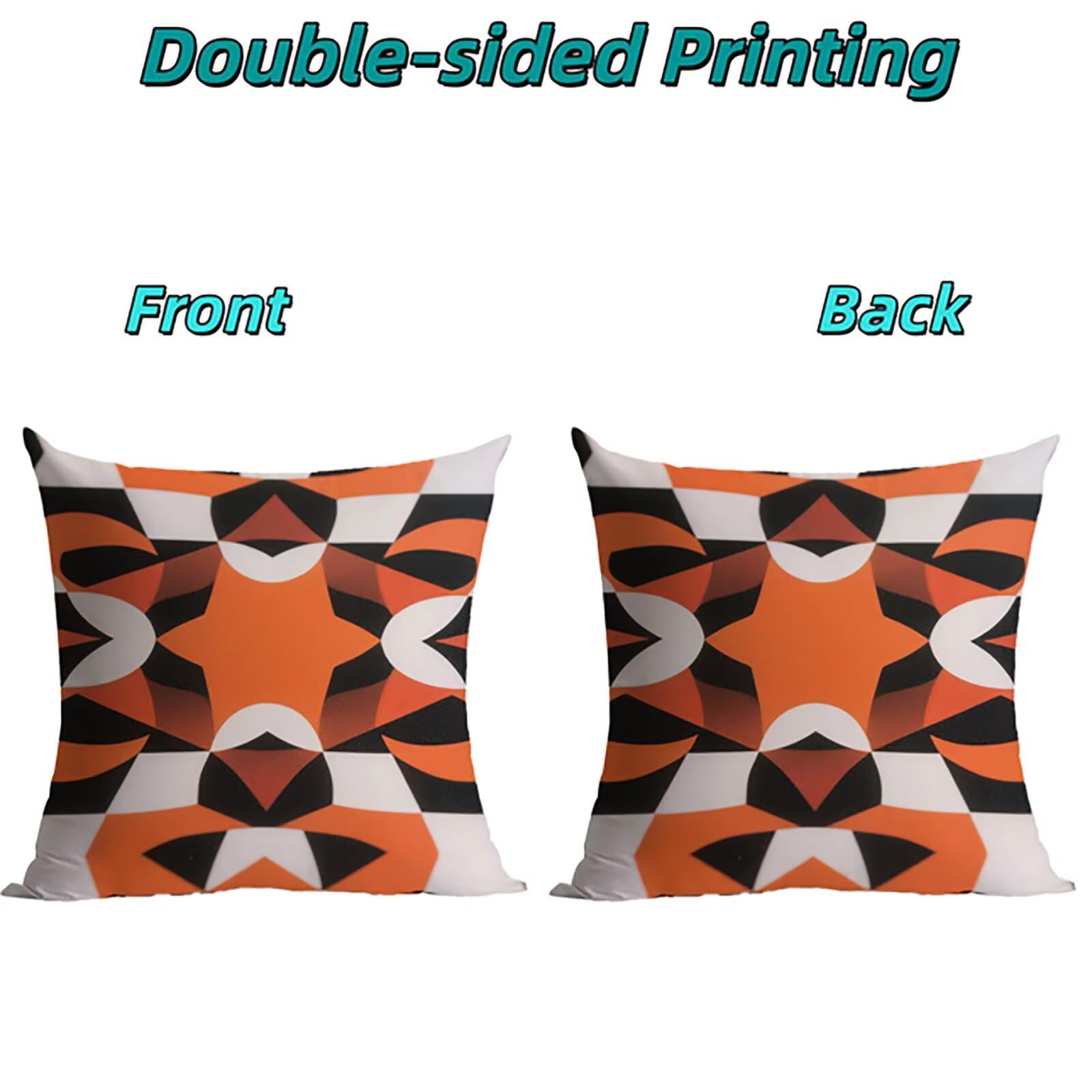 Orange and Black Outdoor Kissenbezug 50x50cm Kopfkissenbezug THDZ-3506