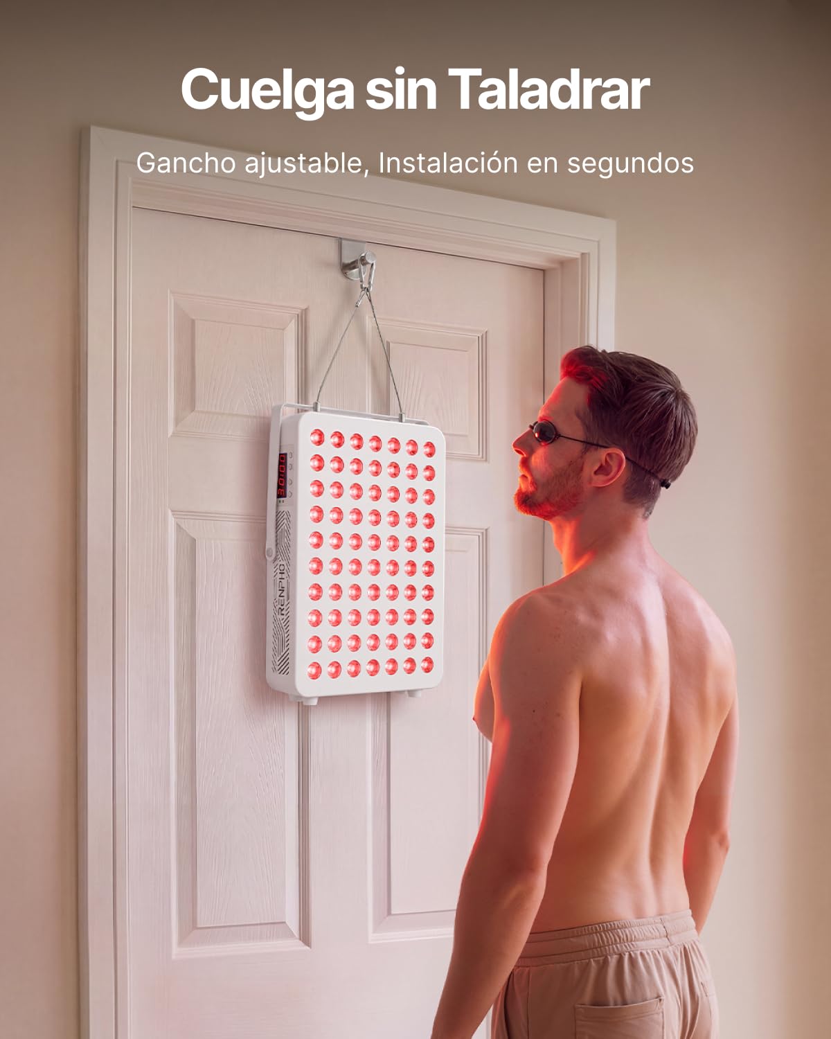 RENPHO Lámpara de luz roja, lámpara de panel, 70 LEDs Doble Chip 5W