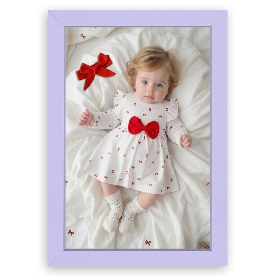 Procut Global Purple 12x9 Sleek Picture Frame for Nursery, Baby Gift - Photo Frame with Perspex Front, Wall or Tabletop Display - Keepsake for Newborn, Baby Shower & First Photo Memories