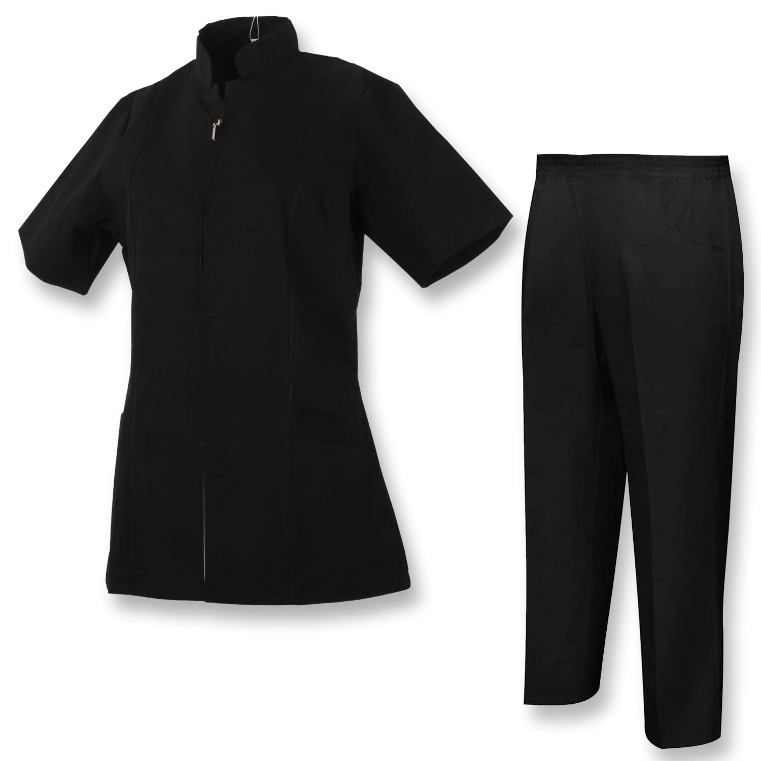 Misemiya - VÊTEMENTS DE Travail Femme avec Zip Manches Courtes Uniforme Clinique HÔPITAL Nettoyage VÉTÉRINAIRE SANTÉ HÔTELLERIE - Ref.829