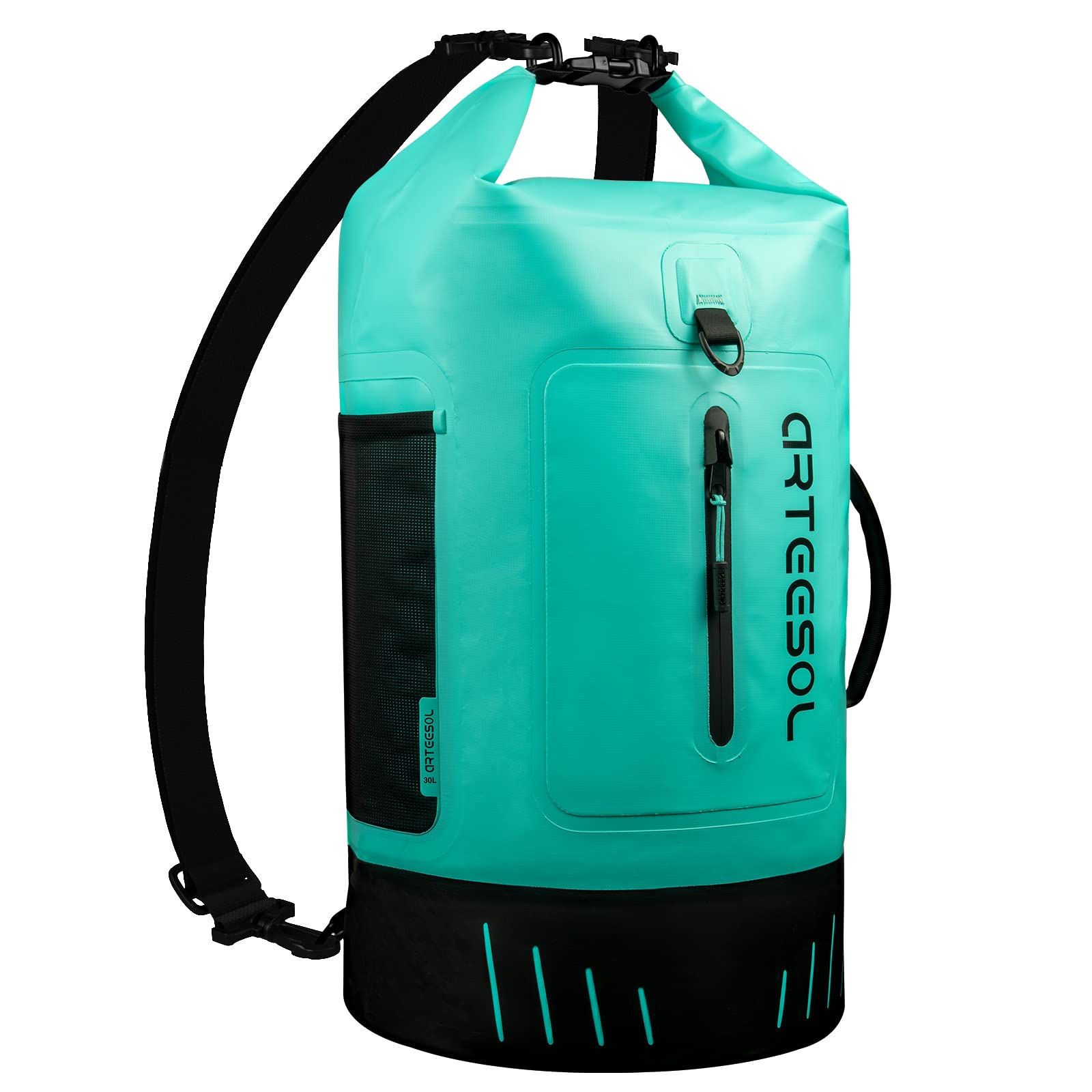 arteesol Mochila impermeable de 45 l, 40 l, 30 l, 20 l, impermeable, para kayak, canoa, camping, senderismo, vela u otros deportes acuáticos, menta, 30 L, arteesol - Bolsa seca