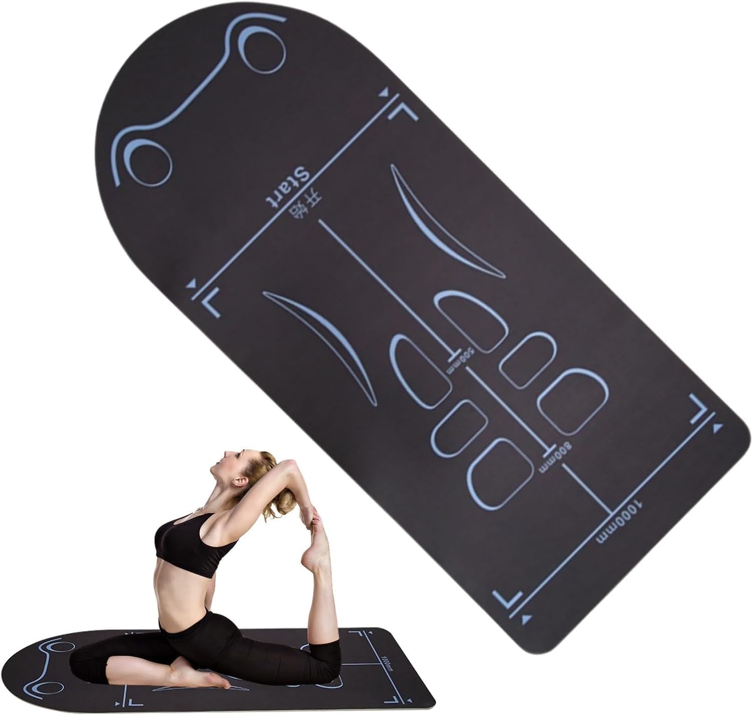 Yoga Mat for Ab Roller Wheel, Non-Slip Exercise Workout Mat, Extra Long Sound Insulation Knee Mat, Pack of 1