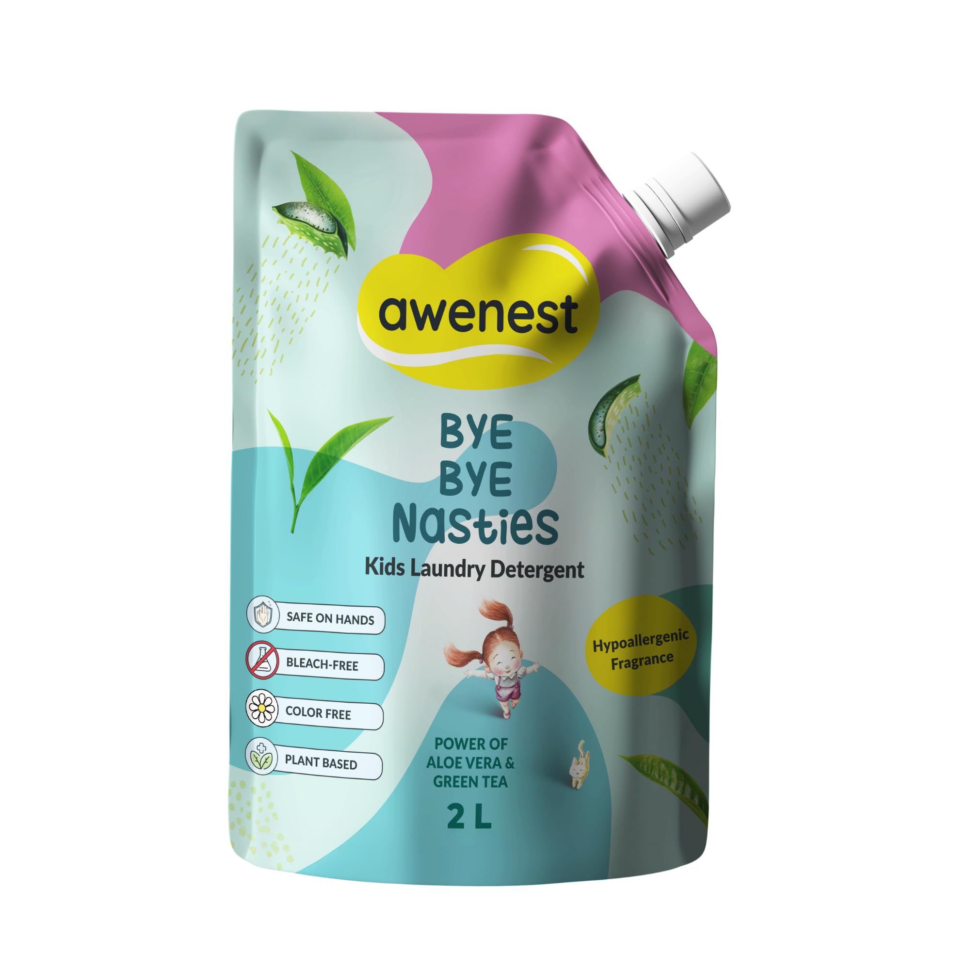 awenest Kids Laundry Liquid Detergent - 100% Plant-based with Bio-Enzymes | Antibacterial Tea Tree Oil | Softness of Lavender | 100% Made for New Born Babies | Sulphate-free