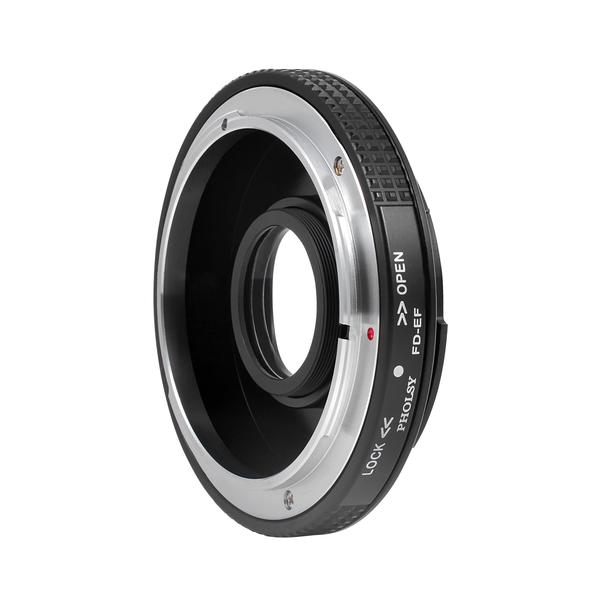PHOLSY Adapter obiektywu do aparatu Canon FD FL na Canon EF | Ręczna regulacja ostrości ze szkłem optycznym i pokrywką, FL na EOS, FD na EF, konwerter obiektywu