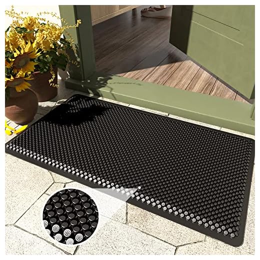 ESTHELLO Door Mat, Silicone Front Door Welcome Doormat, Non Slip Rugs for Indoor Outdoor, Machine Washable Low Profile Entrance Mat, Black Quick Dry Floor Mat Rugs for Kitchen Bedroom Restroom