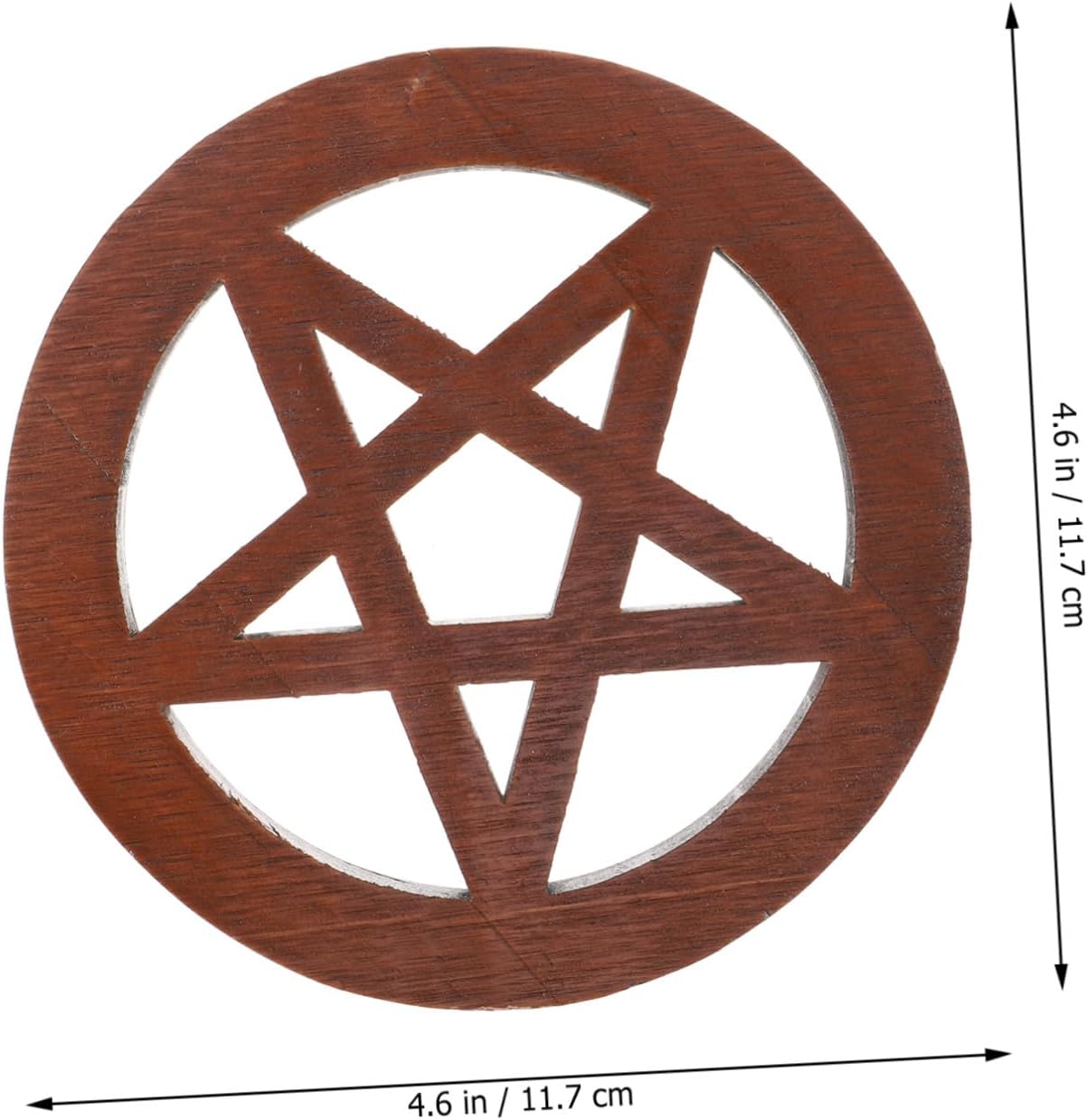 Pentacle Ornament for Altar Supplies, Wood Carving Tile Halloween Season