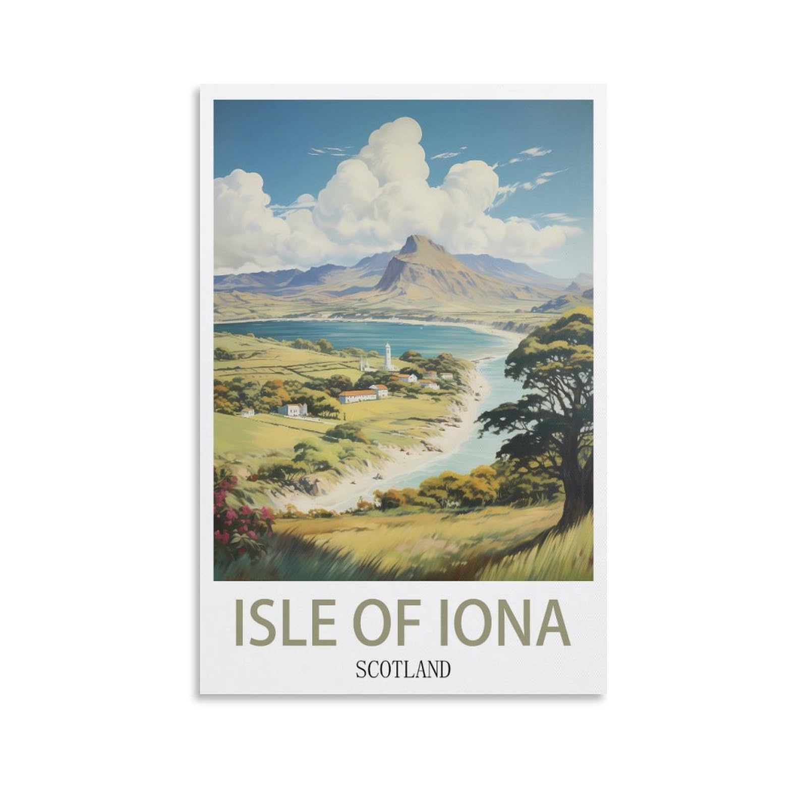 Metal Tin Sign,Isle of Iona Scotland,Vintage Bar Club Cave Home Kitchen Rustic Wall Art Decor Funny Sign 15x30cm