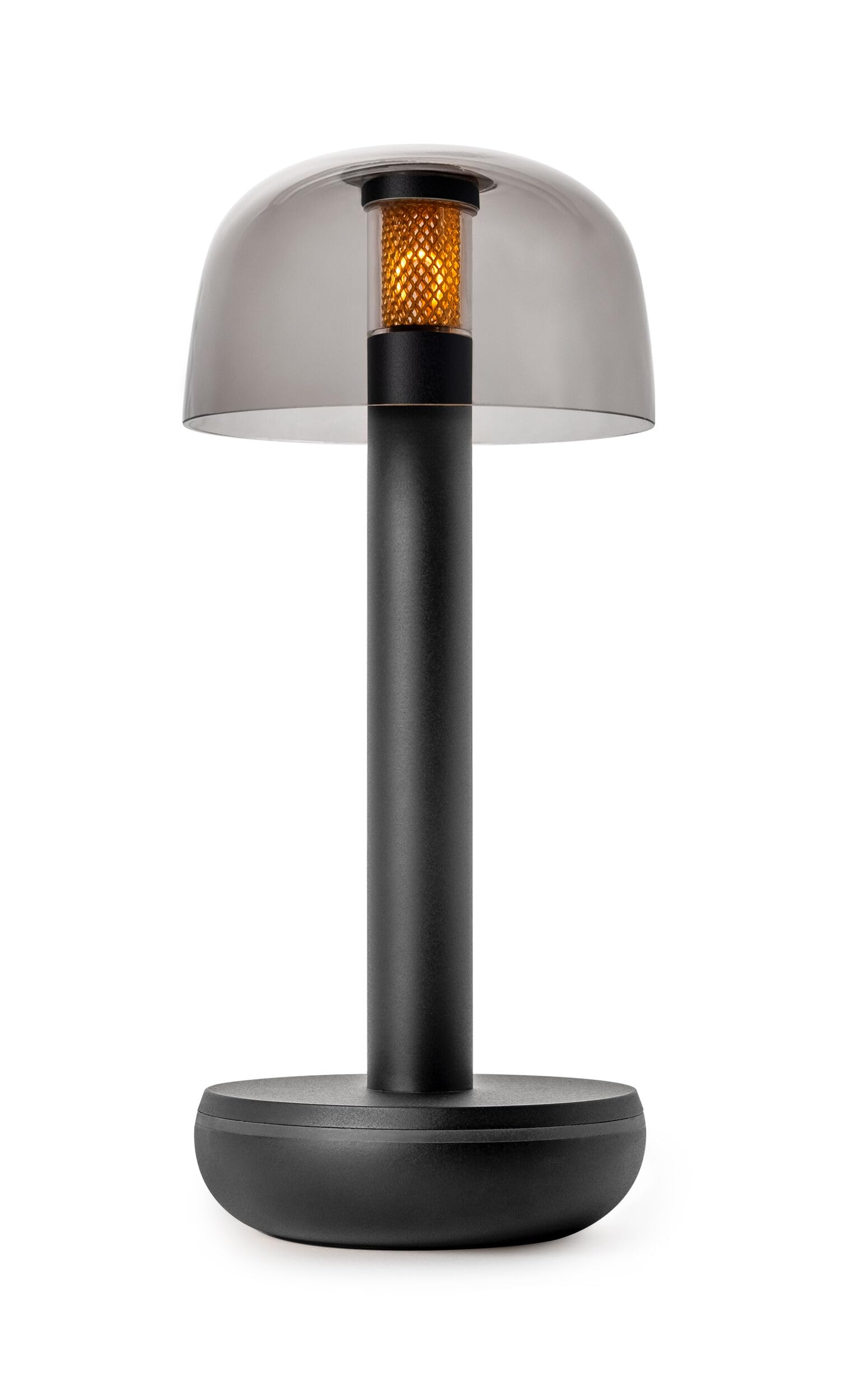 Humble Lights Black/Light Humble Two Wireless Portable Led Smoked Polycarbonate Shade Table Dimmable Mood Lighting Indoor Outdoor Cosy Warm Long Lasting Dining Home Garden Waterproof Design Ip65