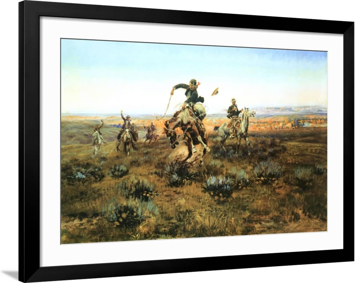 ART.COM Wall Art Print A Bad One by Charles Marion Russell, 24" x 16"