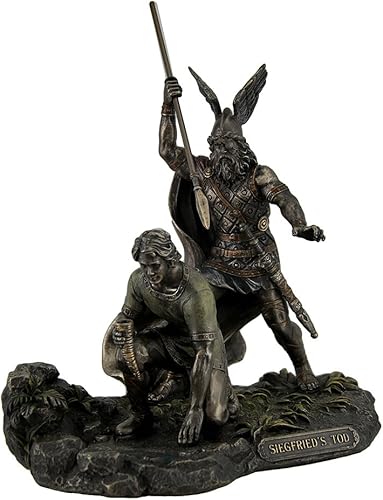 Veronese Design Nibelungenlied Siegfried's Tod Hagen Killing Siegfried - Estatua de bronce con acabado en bronce