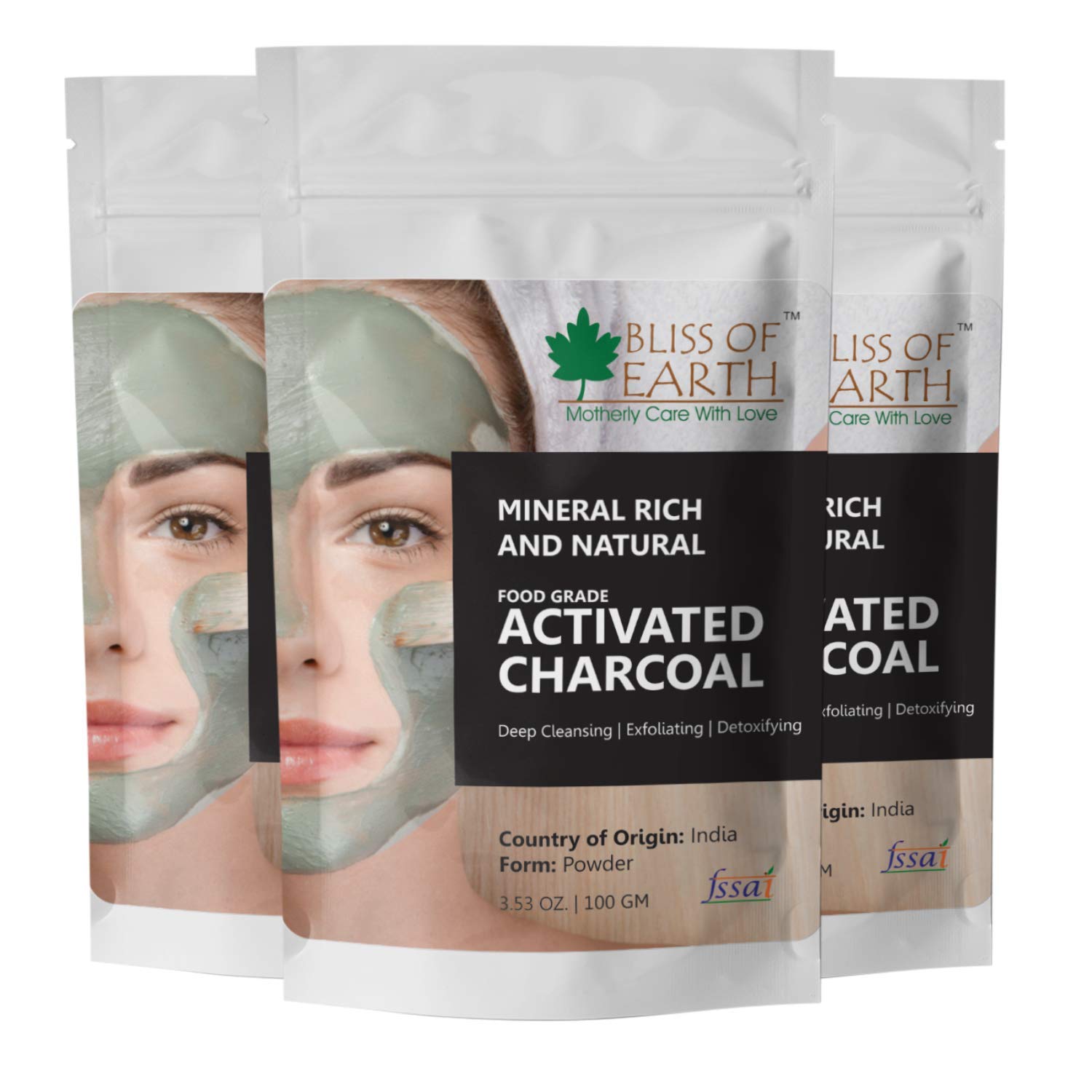 Bliss of Earth Coconut Shell Activated Charcoal Powder 3x 100GM Pack Of 3-image-14