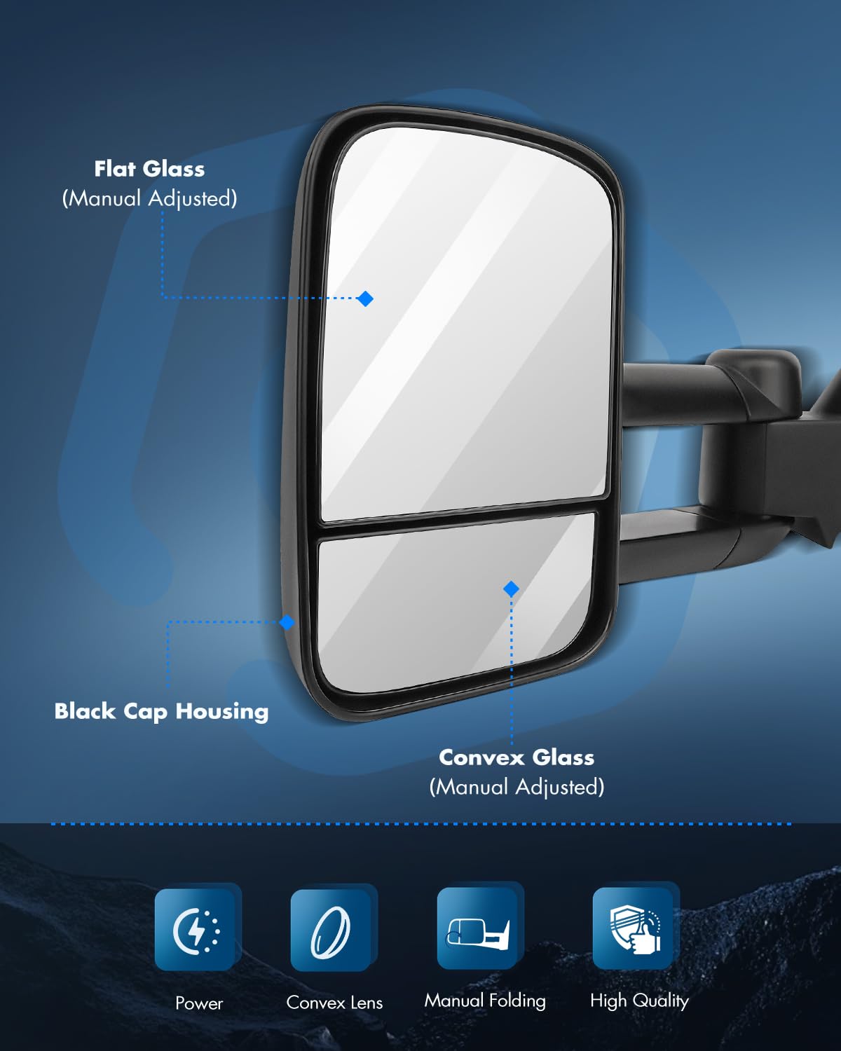 Depo Driver Side Replacement Mirror For Jeep Grand Cherokee - Part #333-5404L3EBH (Aftermarket, Not OEM)