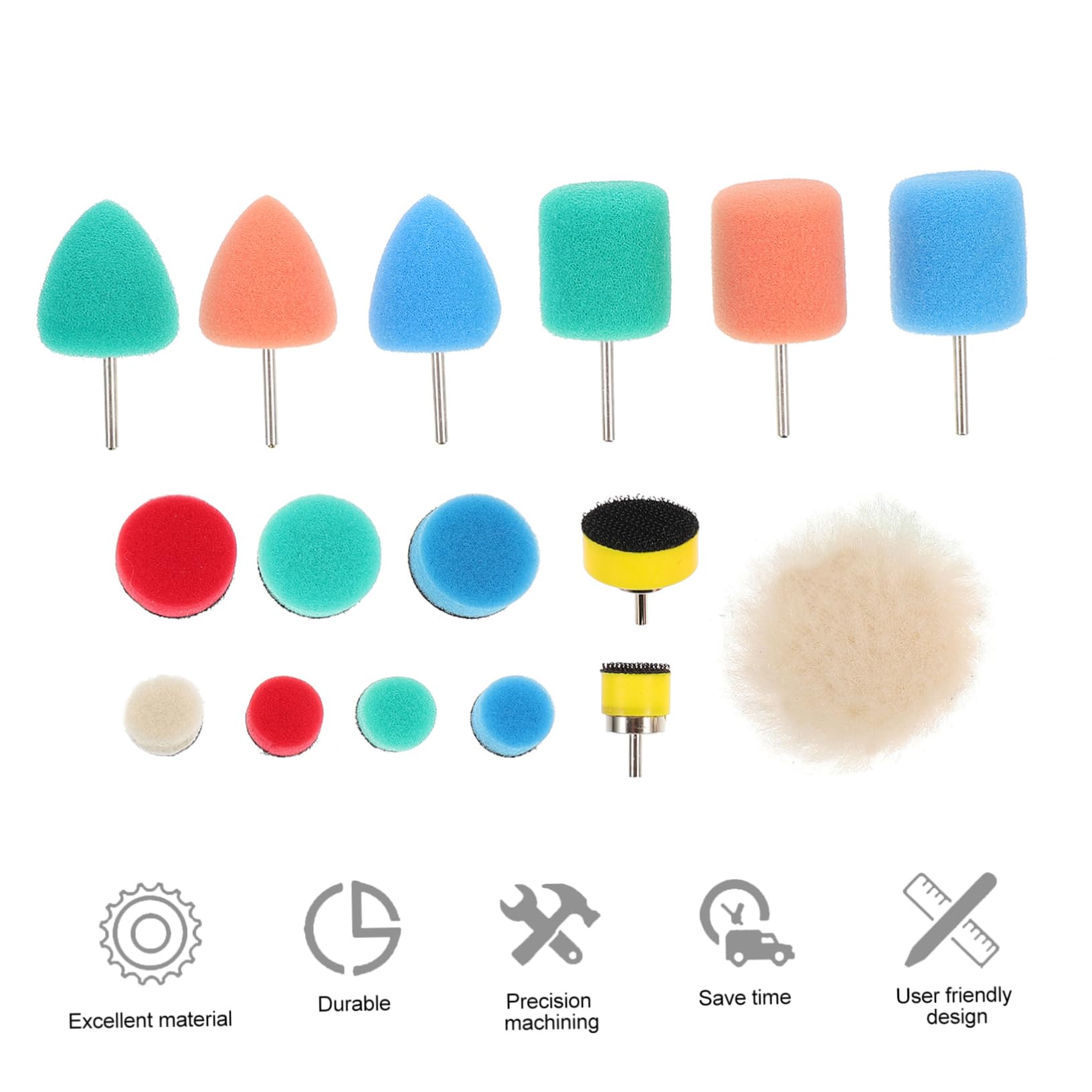 PartyKindom 80 Pezzi Spugna Lucidante Kit Schiuma Pneumatici Dettagli Auto Tamponi Per Lucidatrice Auto Cuscinetti Per Rimozione Graffi Per Auto Mini Mop Mop Automatico Auto Ruota