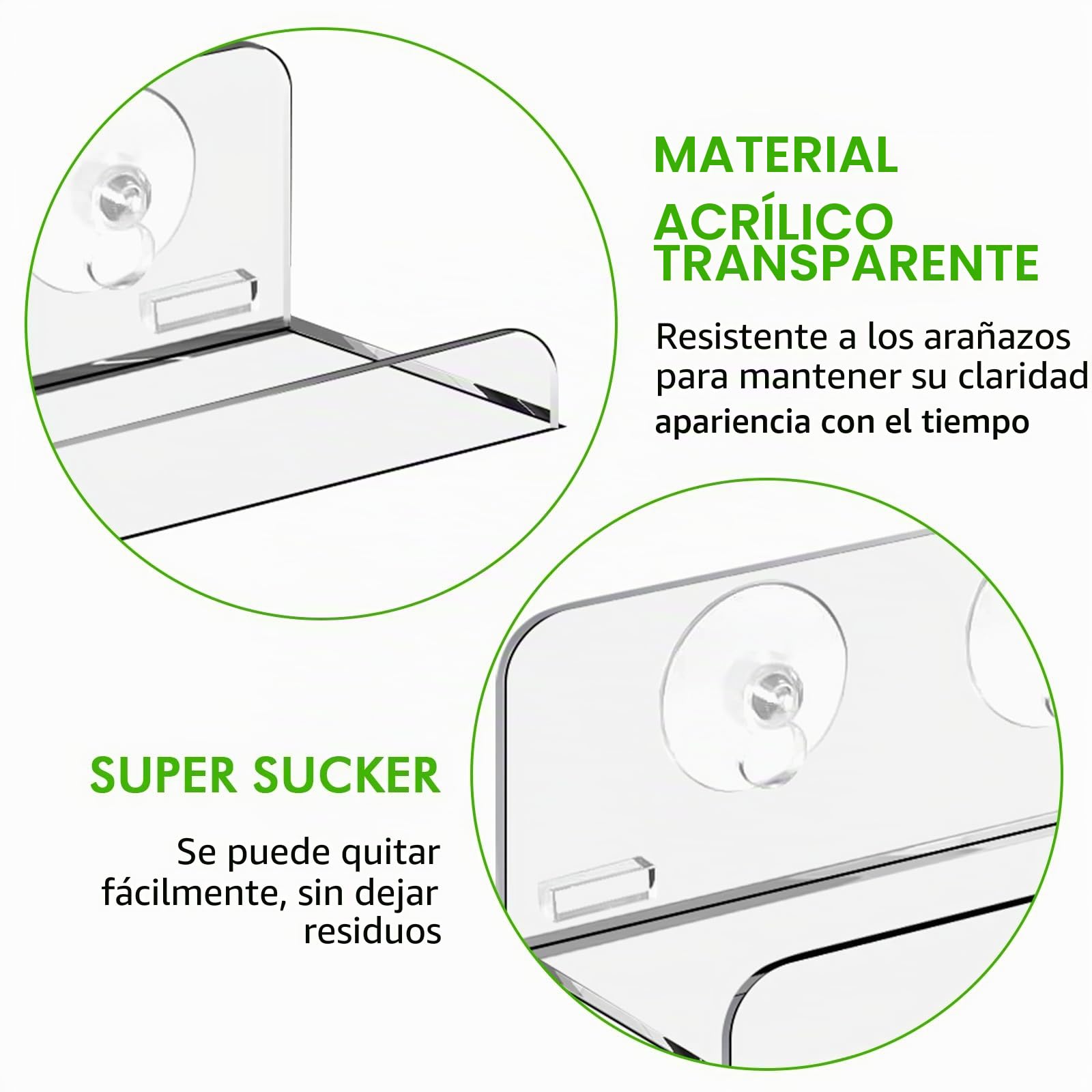 2 unidades de estantes acrílicos para plantas: estante para plantas transparente colgante para ventanas, estantes para plantas con ventosa, soporte para plantas de pared de ventana para flores