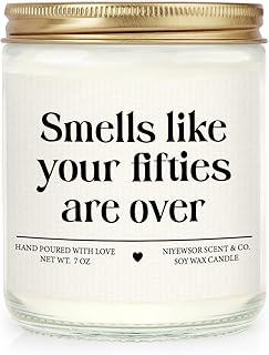 Niyewsor 60th Birthday Gifts for Women Men, Sixty Birthday Candle, 1965 60th Birthday Decorations for Woman Men, 60 Year Old Bday Gifts for Friends, Sister, Mom, Dad, Handmade, 7oz