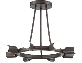 Crystorama Dakota 8 Light Charcoal Bronze Semi Flush Mount